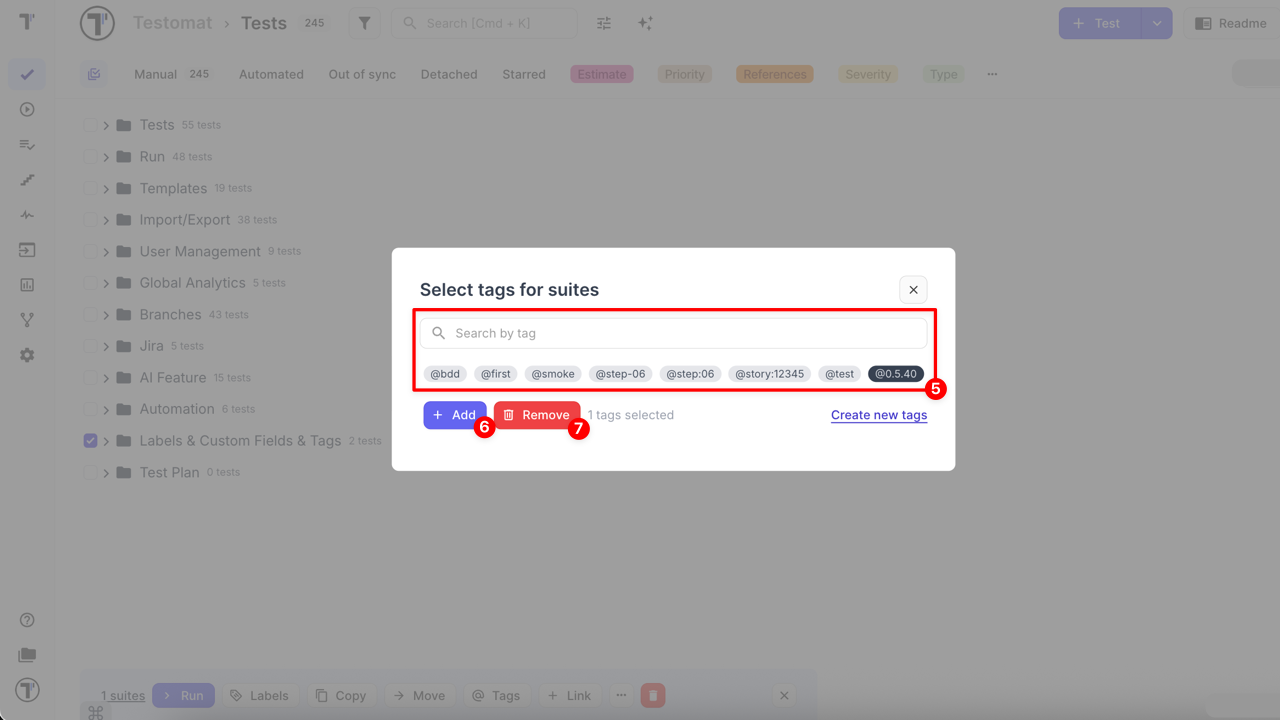 Add or Remove tags