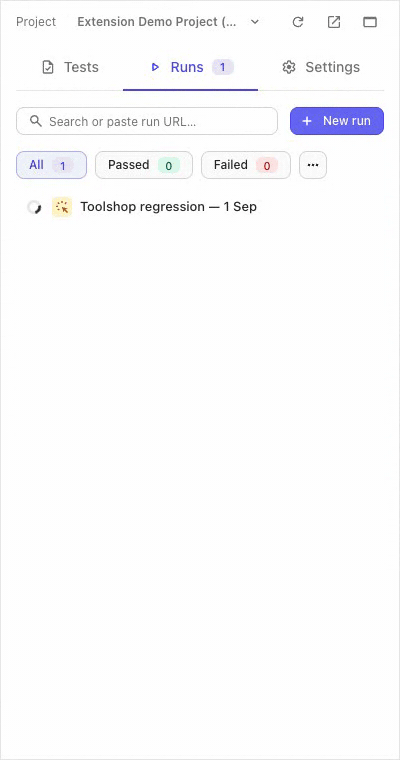 Rec on → a 401 on the page → the fold lists it → Failed